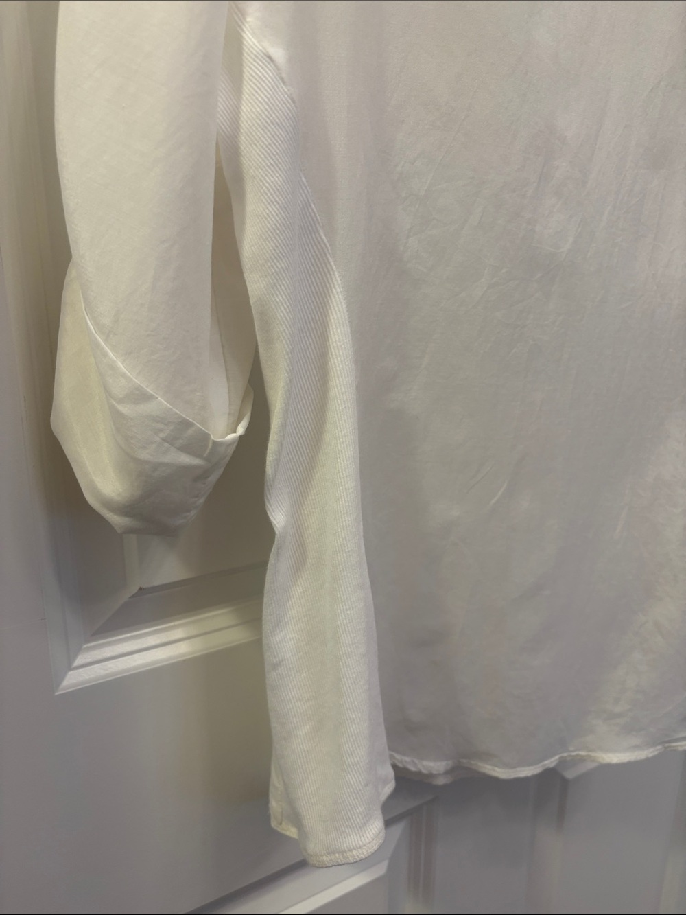 Ann Taylor Off-White Semi-Sheer Silk Blouse size 8 - Picture 13 of 14